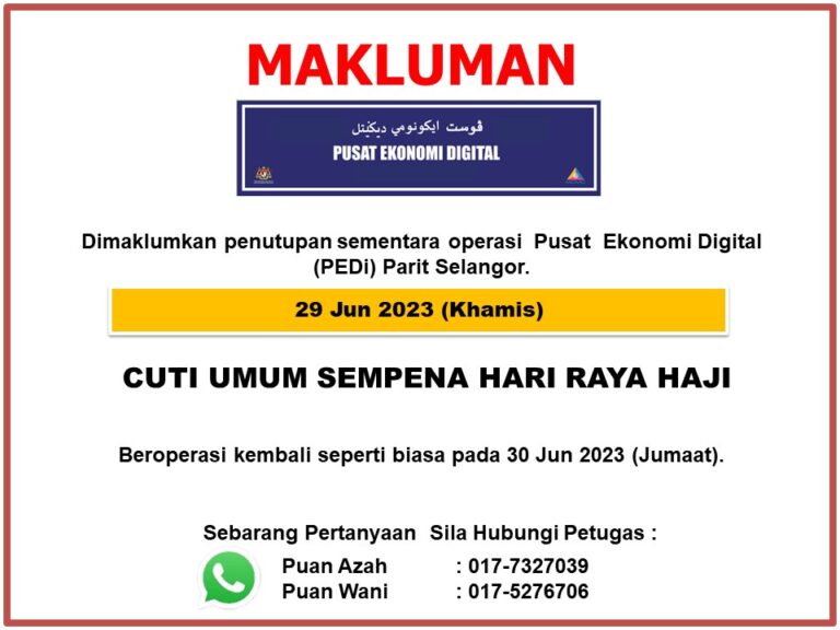 Template Penutupan PEDi