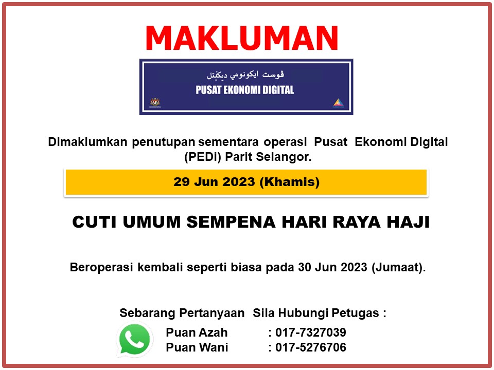 Template Penutupan PEDi